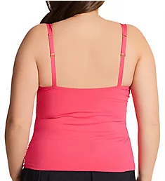 Plus Size Ring Me Up Molded Tankini Swim Top Rose Red 20W