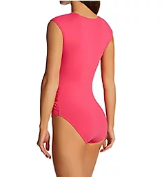 Ring Me Up Cap Sleeve One Piece Swimsuit Rose Red 10