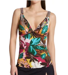 Run Wild Molded Cup Tankini Swim Top Multi 4