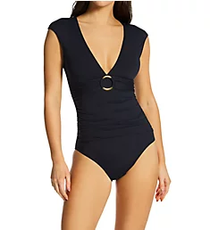 Ring Me Up Cap Sleeve Mio One Piece Swimsuit Black 8