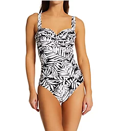 Urban Oasis Shirred Bandeau One Piece Swimsuit