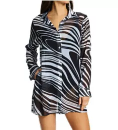 New Wave Chiffon Shirt Coverup