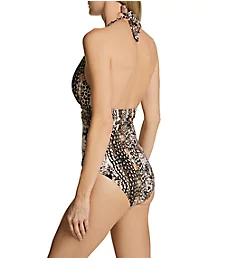 Walk On The Wild Side Plunge One Piece Swimsuit Natural 4