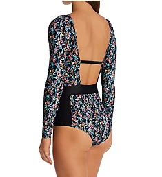 Abloom Wave Long Sleeve Paddle One-Piece Swimsuit Multi S