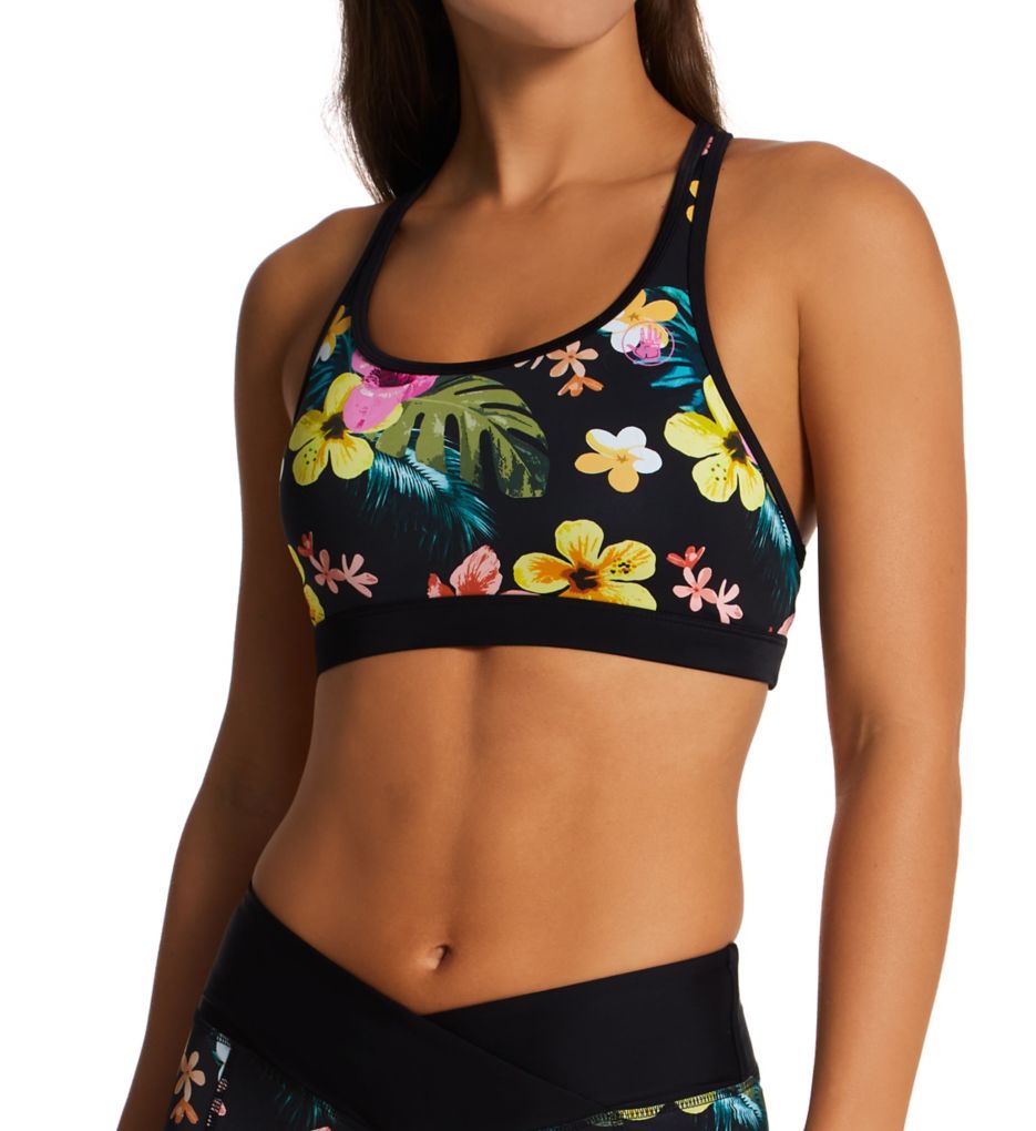 Tropical Island Equalizer Sports Bra Swim Top-acs