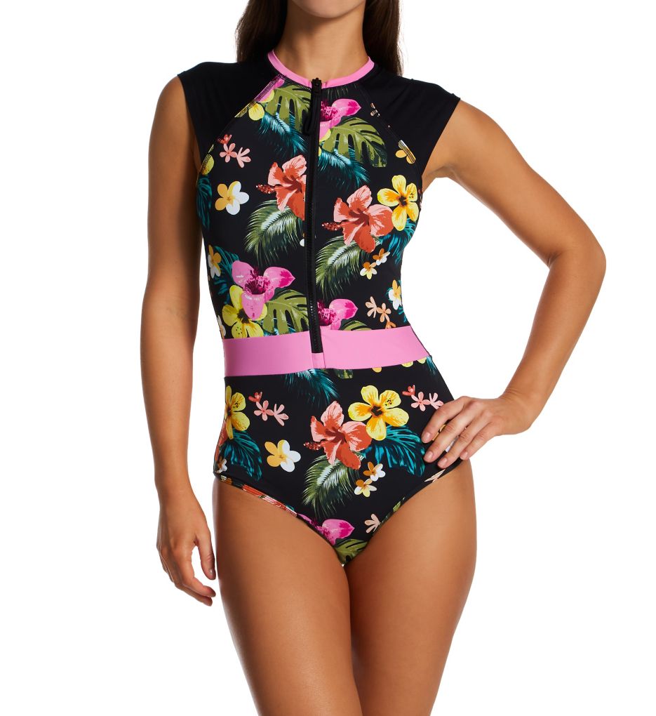 Tropical Island Stand Up Paddle One Piece Swimsuit-fs