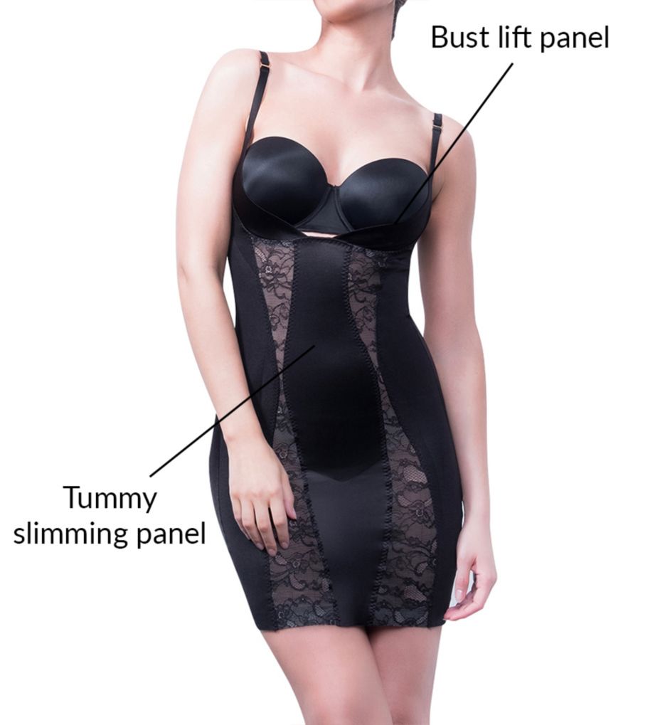 Glamour Slenderizing Torsette Slip with Lace-cs6