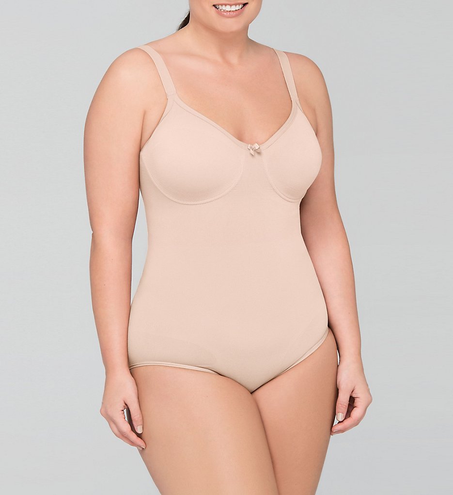 Body Wrap - Body Wrap 55001 The Pinup Plus Full Figure Bodysuit with Underwire (Nude 2X)