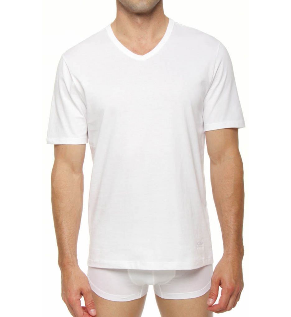 100% Cotton V-Neck T-Shirts - 3 Pack-fs