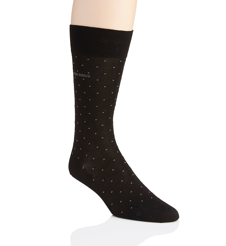 Boss Hugo Boss 0289886 Frank Dots Mercerized Cotton Sock (Black)