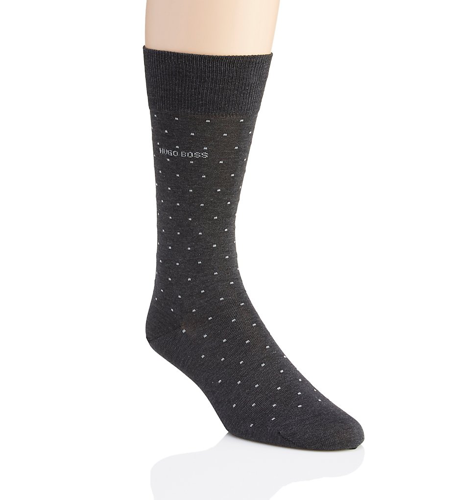 Boss Hugo Boss 0289886 Frank Dots Mercerized Cotton Sock (Charcoal)