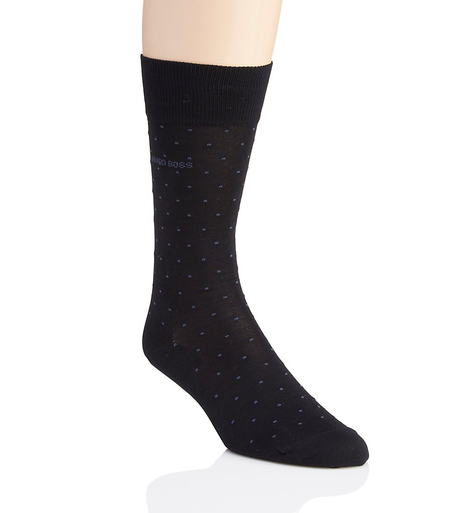 Boss Hugo Boss 0289886 Frank Dots Mercerized Cotton Sock (Navy)