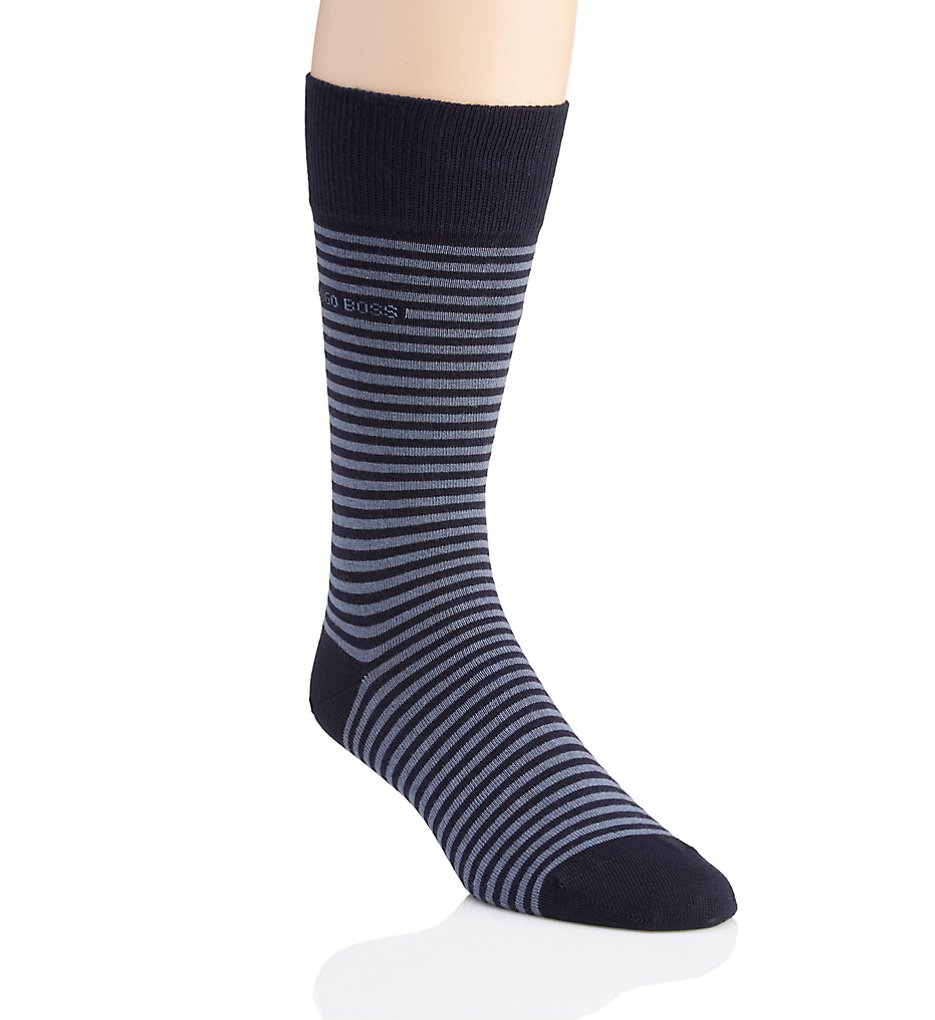 Boss Hugo Boss 0289887 Brian Stripe Combed Cotton Sock (Navy)
