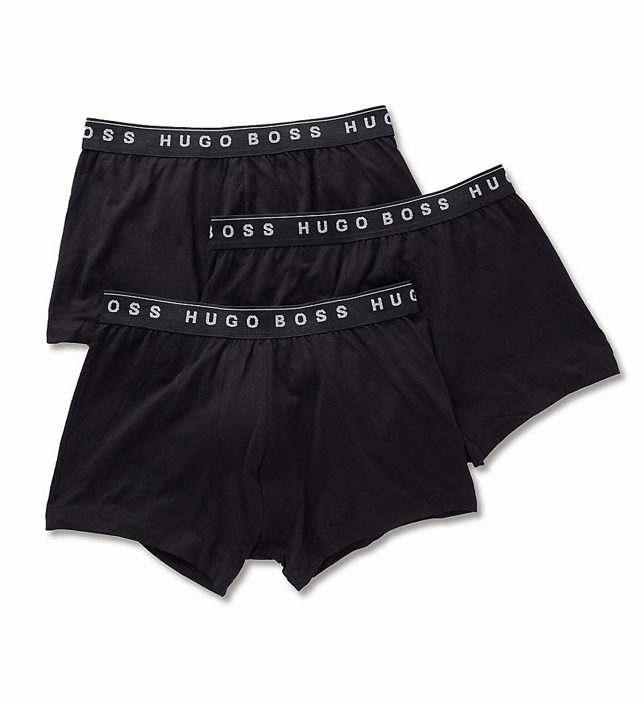 Boss Hugo Boss 0325383 Essential 100% Cotton Trunks - 3 Pack (Black)