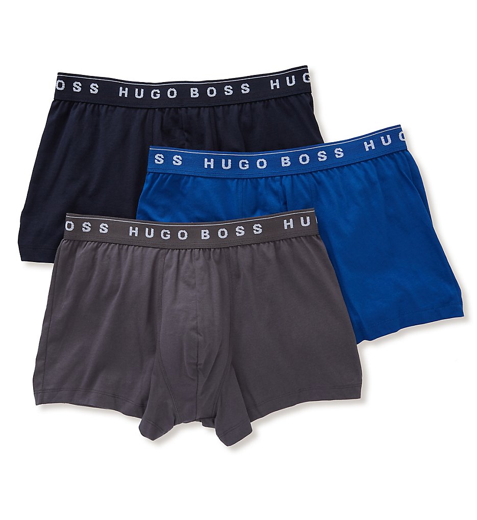 Boss Hugo Boss 0325383 Essential 100% Cotton Trunks - 3 Pack (Blue/Sky Captain/Iron)