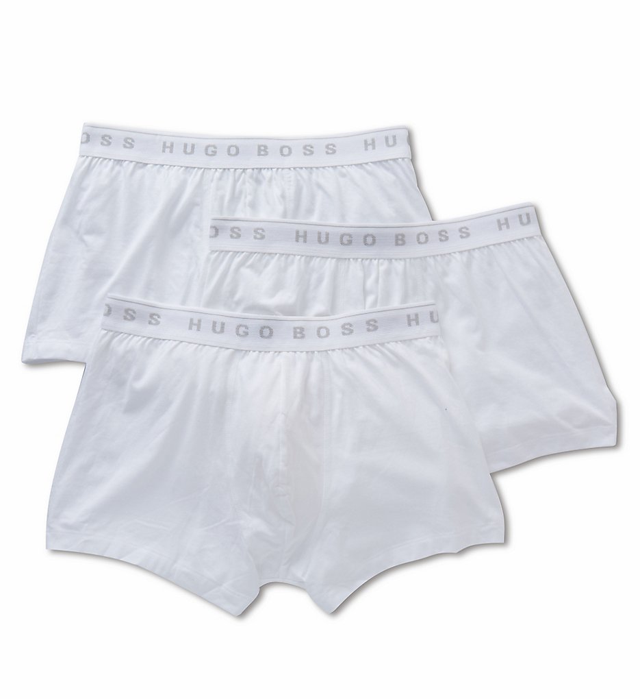 Boss Hugo Boss 0325383 Essential 100% Cotton Trunks - 3 Pack (White)