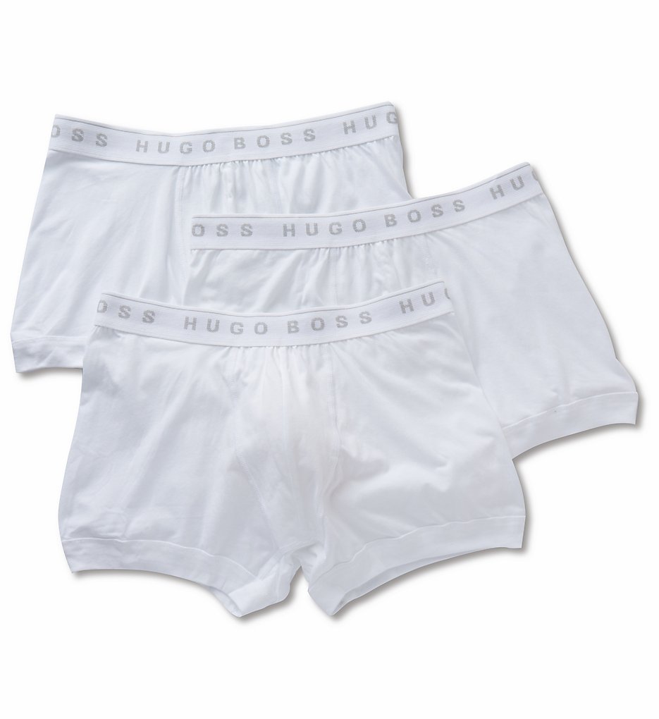 Boss Hugo Boss 0325384 Essential 100% Cotton Boxer Briefs - 3 Pack (White)