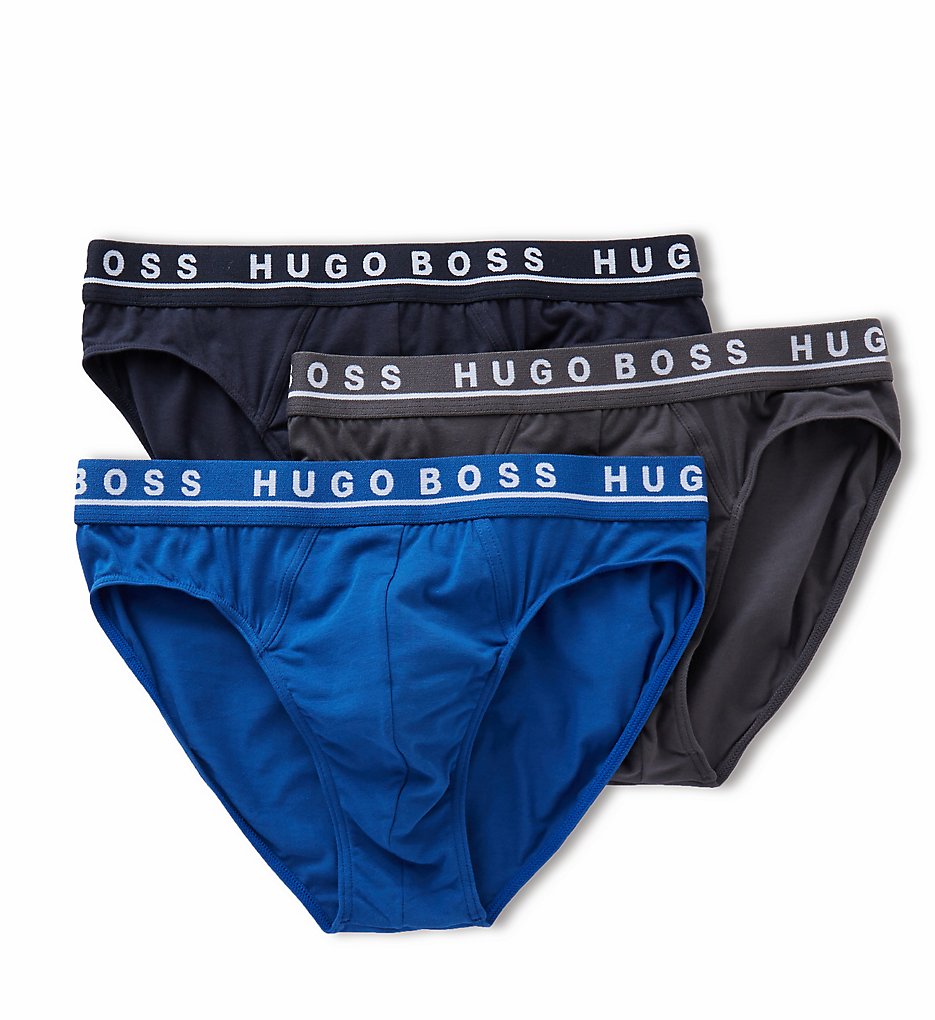 Boss Hugo Boss 0325402 Essential Cotton Stretch Low Rise Briefs - 3 Pack (Blue/Sky Captain/Iron)