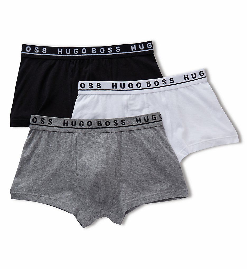 Boss Hugo Boss 0325403 Essential Cotton Stretch Trunks - 3 Pack (Black/Grey/White)