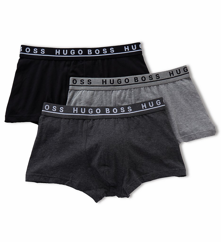 Boss Hugo Boss 0325403 Essential Cotton Stretch Trunks - 3 Pack (Charcoal/Black/Grey)