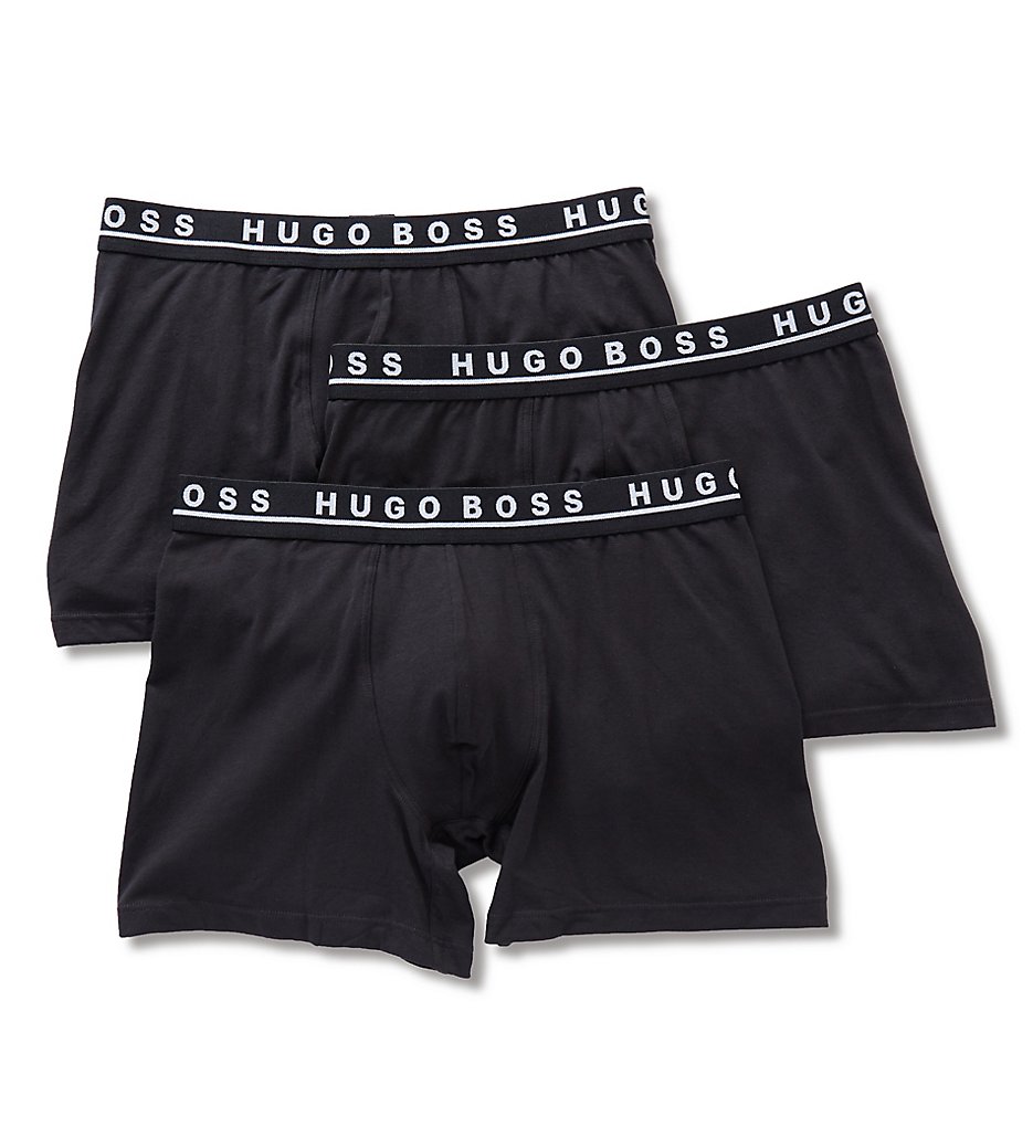 Boss Hugo Boss 0325404 Essential Cotton Stretch Boxer Briefs - 3 Pack (Black)