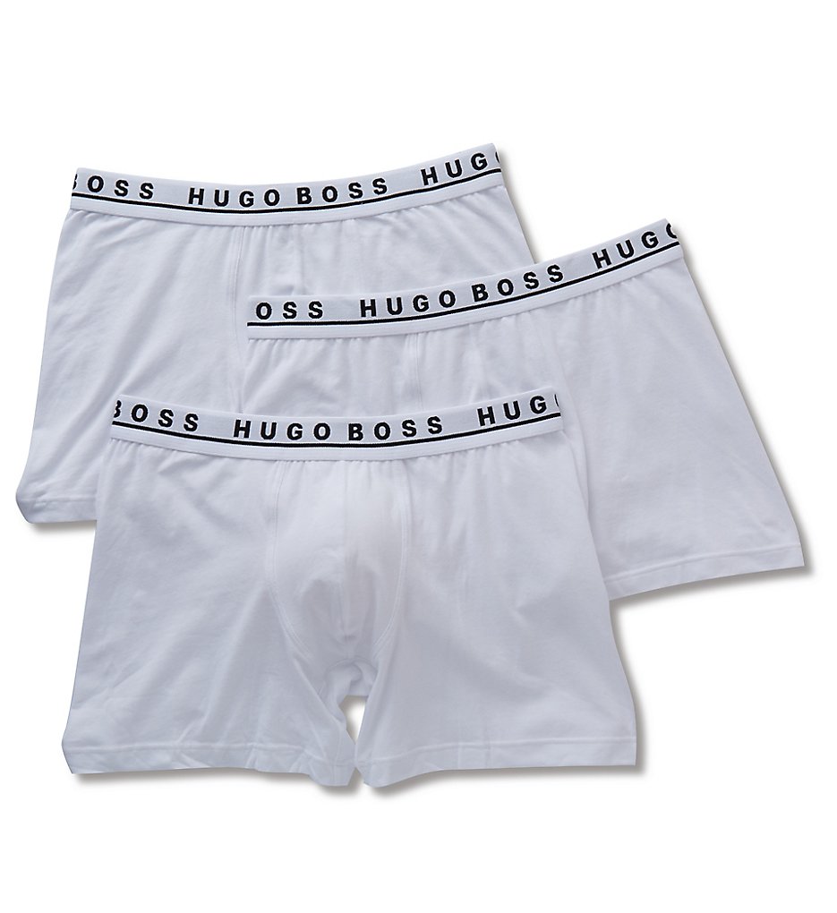 Boss Hugo Boss 0325404 Essential Cotton Stretch Boxer Briefs - 3 Pack (White)