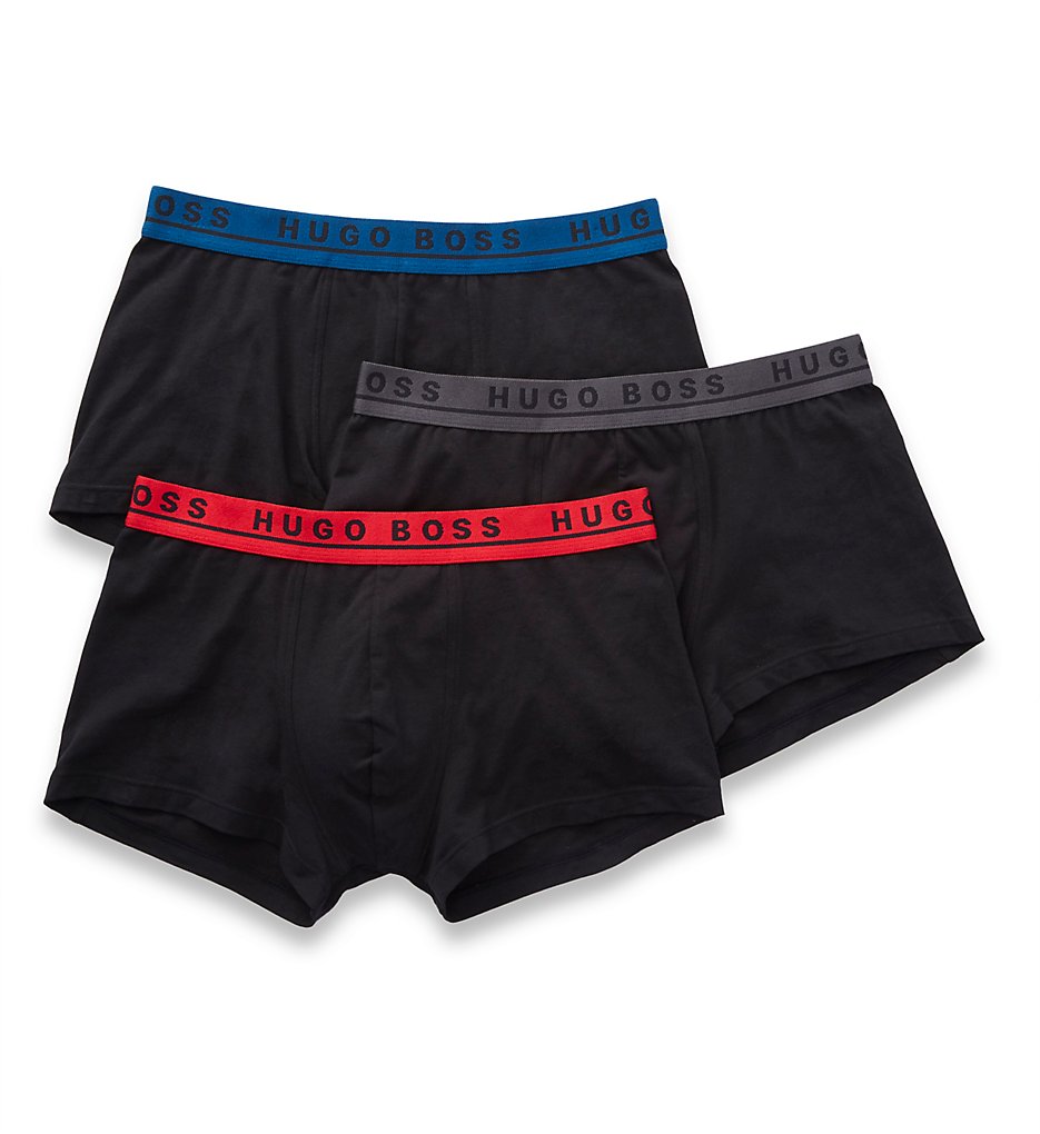 Boss Hugo Boss 0325791 Bodywear Cotton Stretch Trunks - 3 Pack (Black)