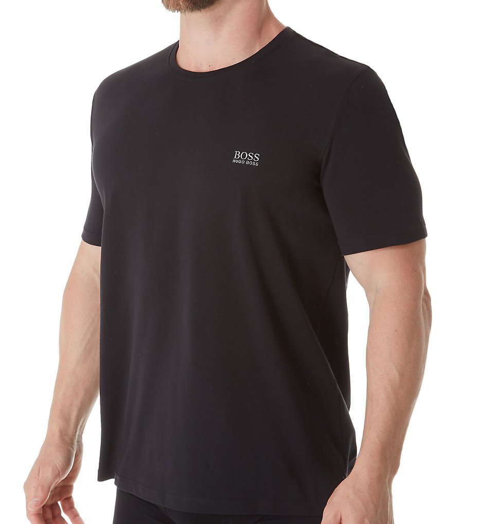 Boss Hugo Boss 0379021 Mix & Match Cotton Stretch Logo Crew T-Shirt (Black)