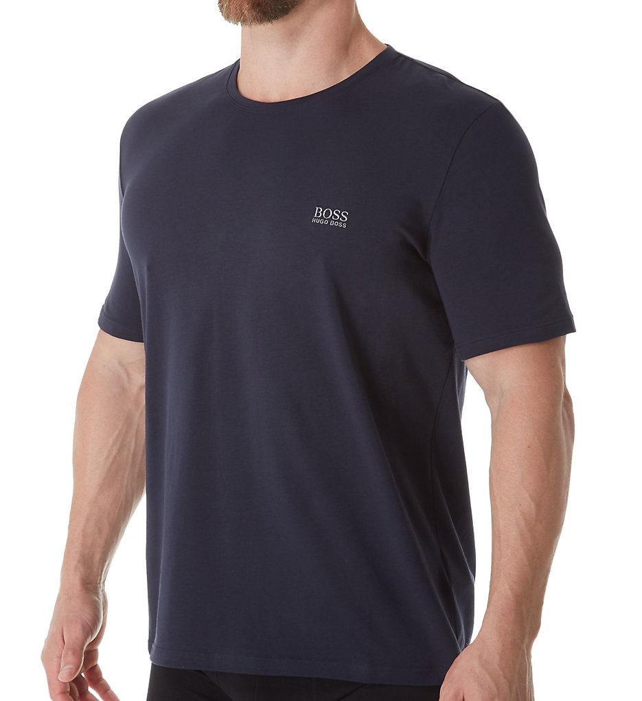 Boss Hugo Boss 0379021 Mix & Match Cotton Stretch Logo Crew T-Shirt (Navy)