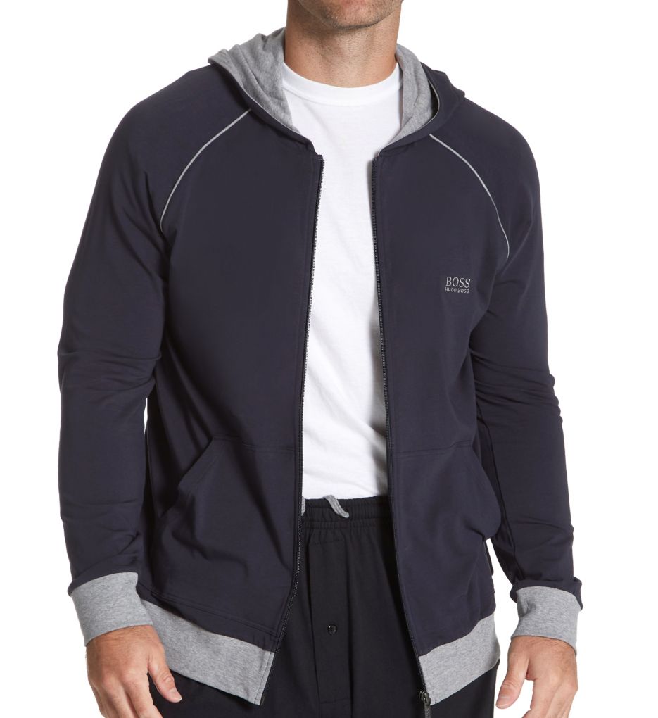 Hugo boss best sale navy zip hoodie