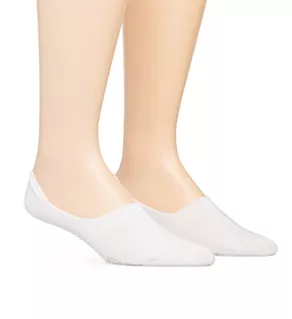 Invisible Socks w/ Silicone Grip - 2 Pack WHT M