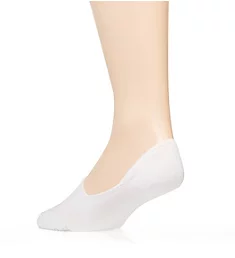 Invisible Socks w/ Silicone Grip - 2 Pack WHT M