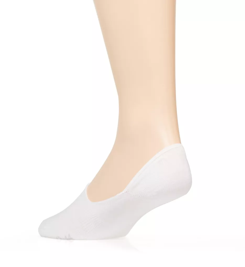 Invisible Socks w/ Silicone Grip - 2 Pack WHT M