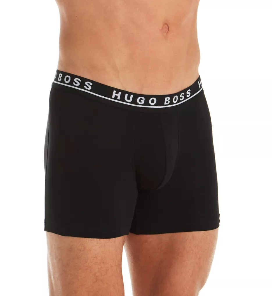 Big and Tall Cotton Stretch Boxer Briefs - 3 Pack BLK 4XL