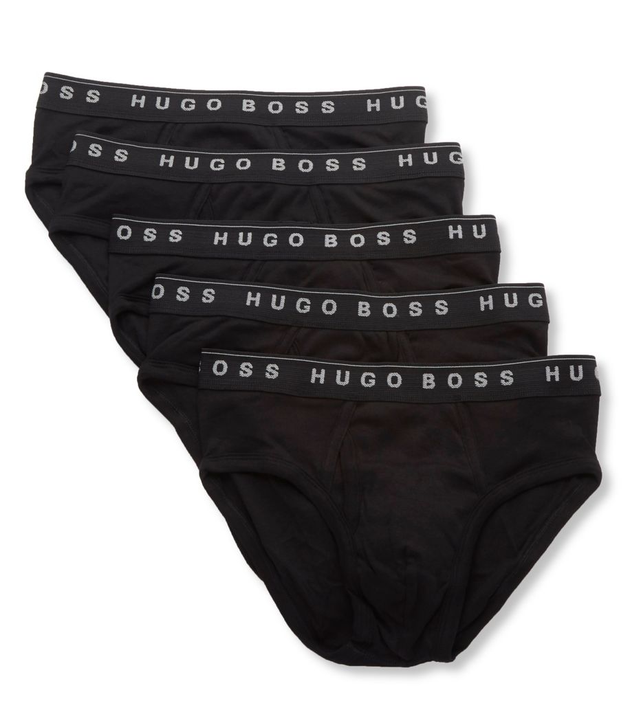 Traditional 100% Cotton Rib Briefs - 5 Pack BLK S by Boss Hugo Boss