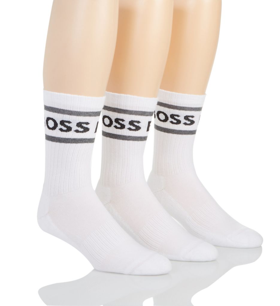 Combed Cotton Rib Striped Crew Sock - 3 Pack-gs