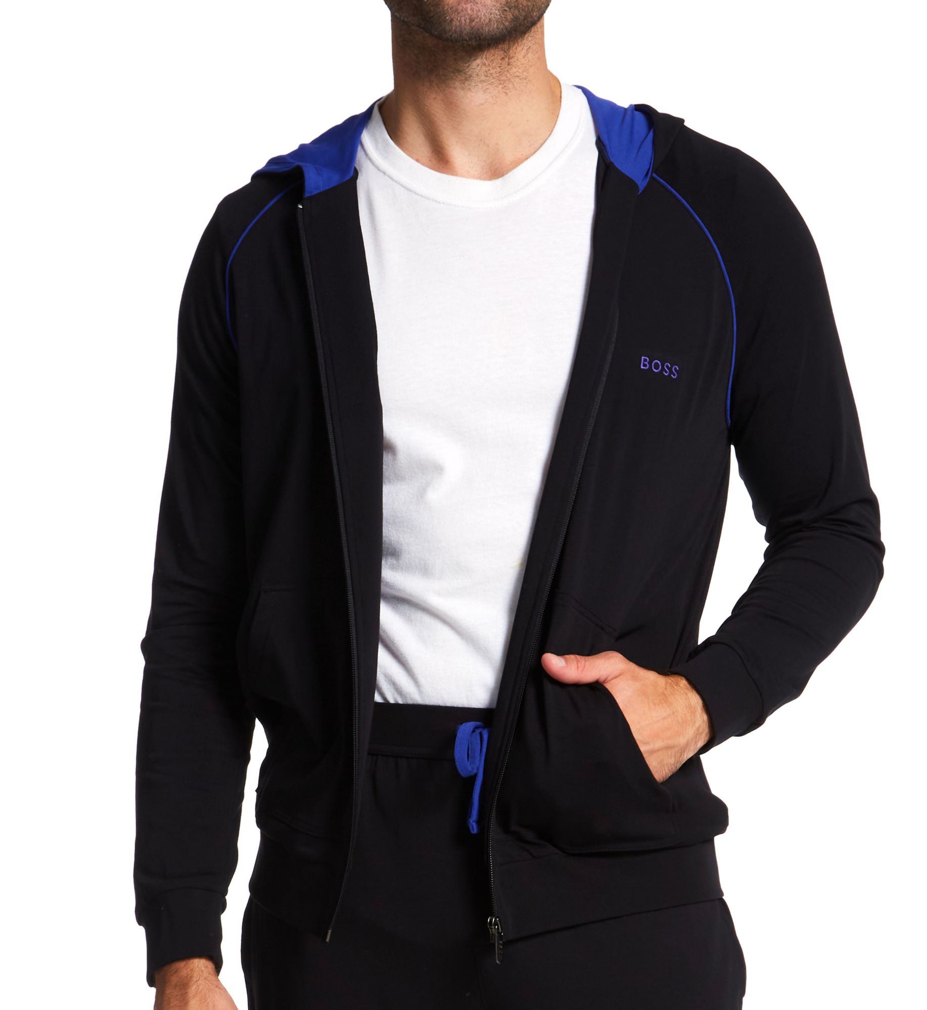 Boss Hugo Boss Mix & Match Full Zip Hooded Jacket Black L  - Image 1
