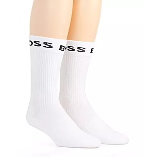 NOS Sport Logo Crew Socks - 2 Pack Wht O/S