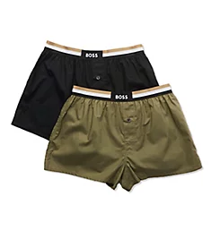 100% Cotton Boxer Shorts - 2 Pack BLK S