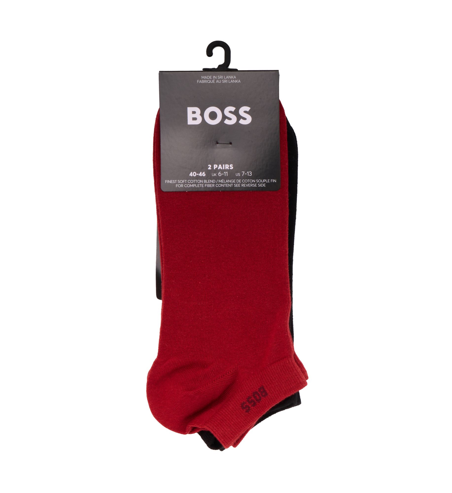 Boss Hugo Boss NOS Sneaker Socks - 2 Pack Crimson Red/Black O/S  - Image 1