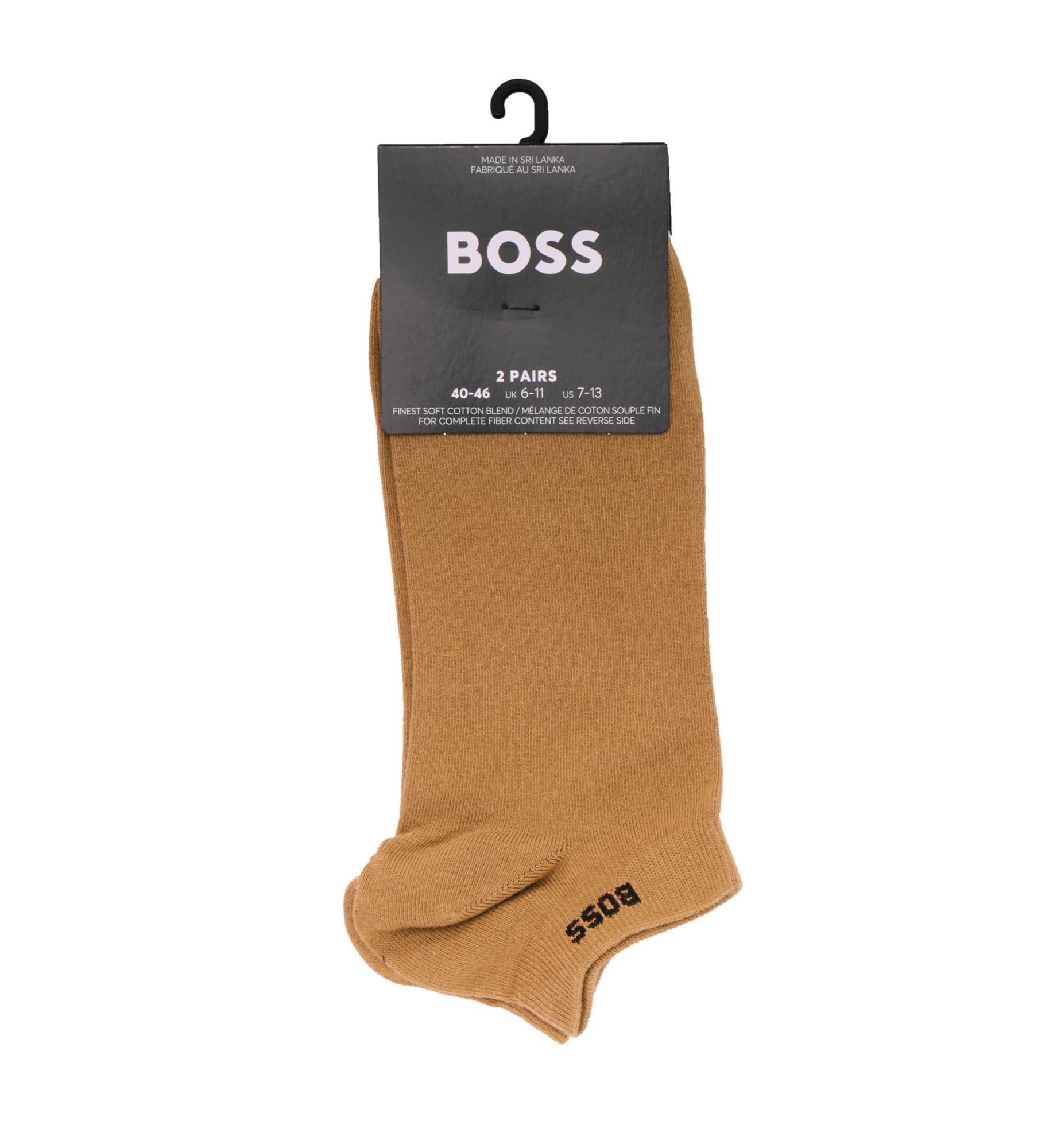 Boss Hugo Boss NOS Sneaker Socks - 2 Pack White/Iconic Camel O/S  - Image 1