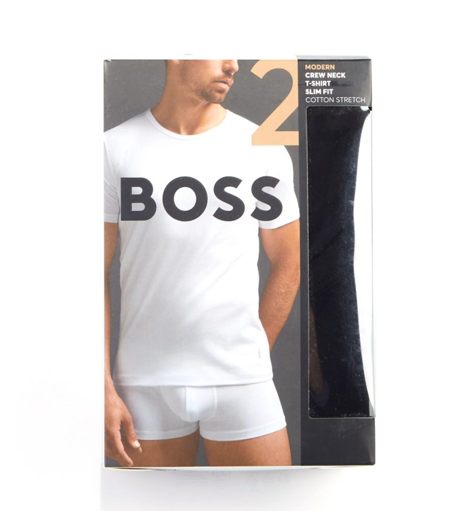 Modern Slim Fit Crew Neck T Shirt 2 Pack by Boss Hugo Boss