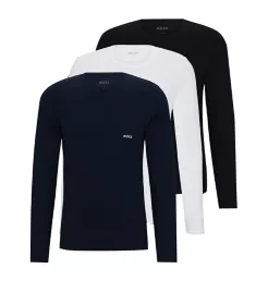 Classic 100% Cotton Long Sleeve T-Shirt - 3 Pack