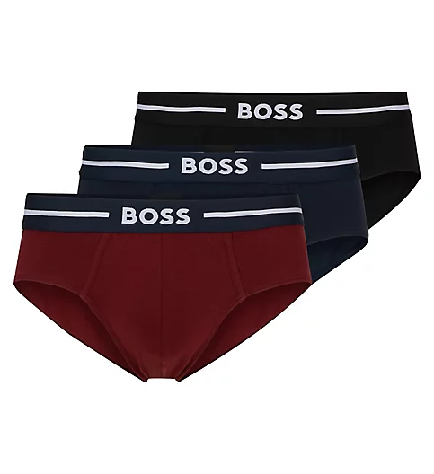 Boss Hugo Boss Bold Hip Brief - 3 Pack Maroon/Black/Charcoal S 
