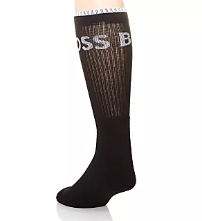 Cotton Blend Stripe Crew Sock - 6 Pack BLK O/S