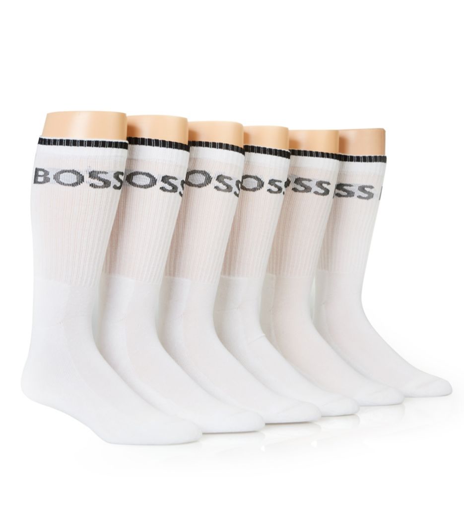 Cotton Blend Stripe Crew Sock - 6 Pack-gs