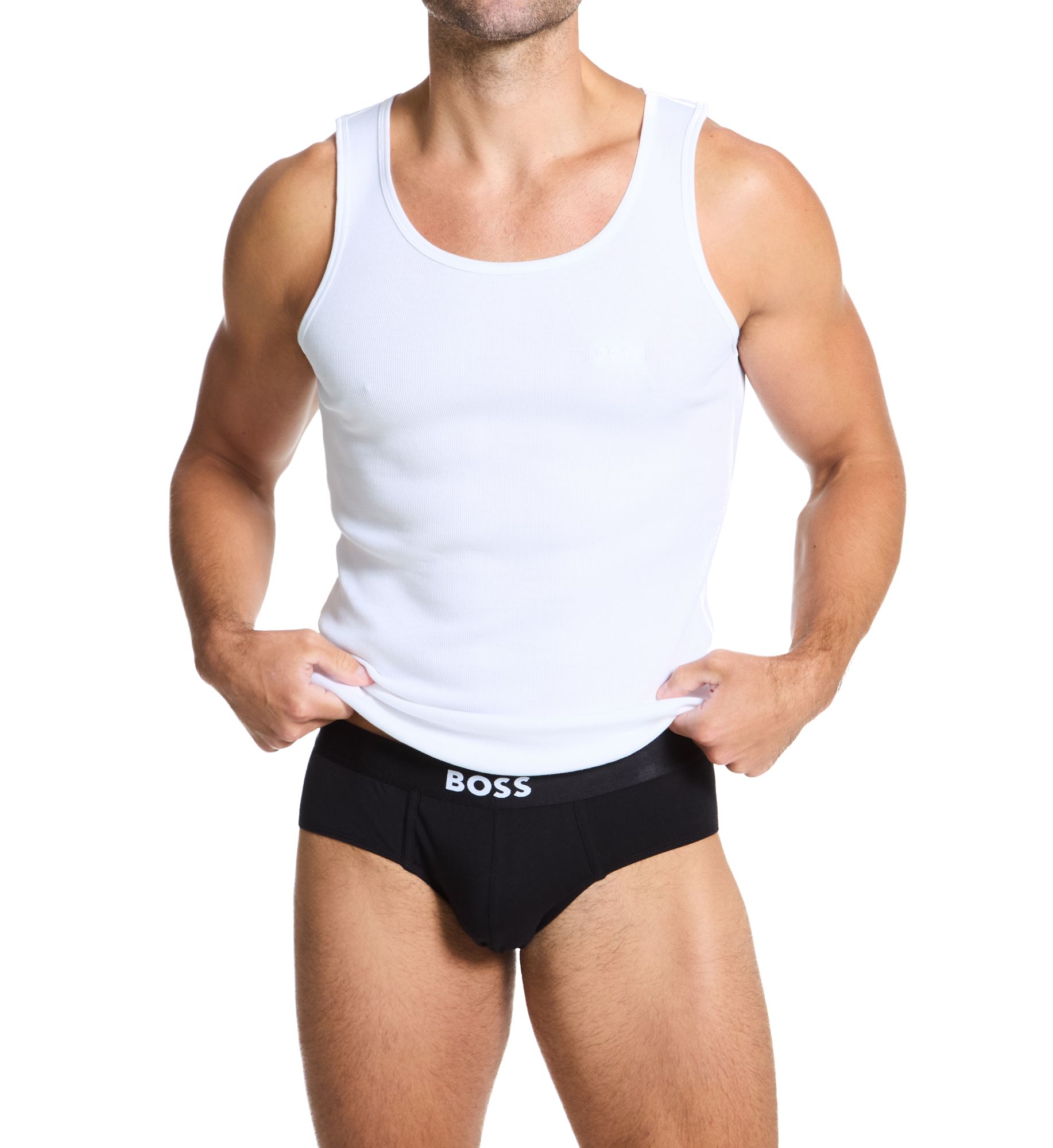 Boss Hugo Boss Classic Fit Ribbed Tank - 3 Pack 0542132 - Image 3