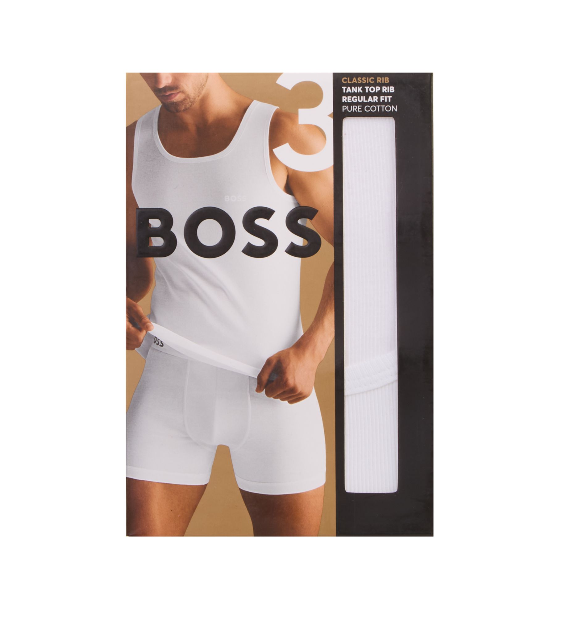 Boss Hugo Boss Classic Fit Ribbed Tank - 3 Pack 0542132 - Image 5