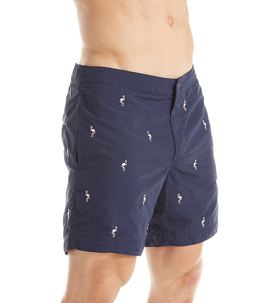 Boto 31418 Aruba Tailored Fit Flamingo 6.5 Inch Swim Trunk (Deep Navy)