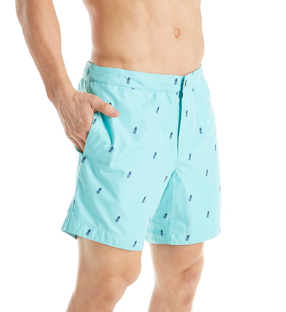 Boto 31422 Aruba Tailored Fit Pineapple 6.5 Inch Swim Trunk (nav)